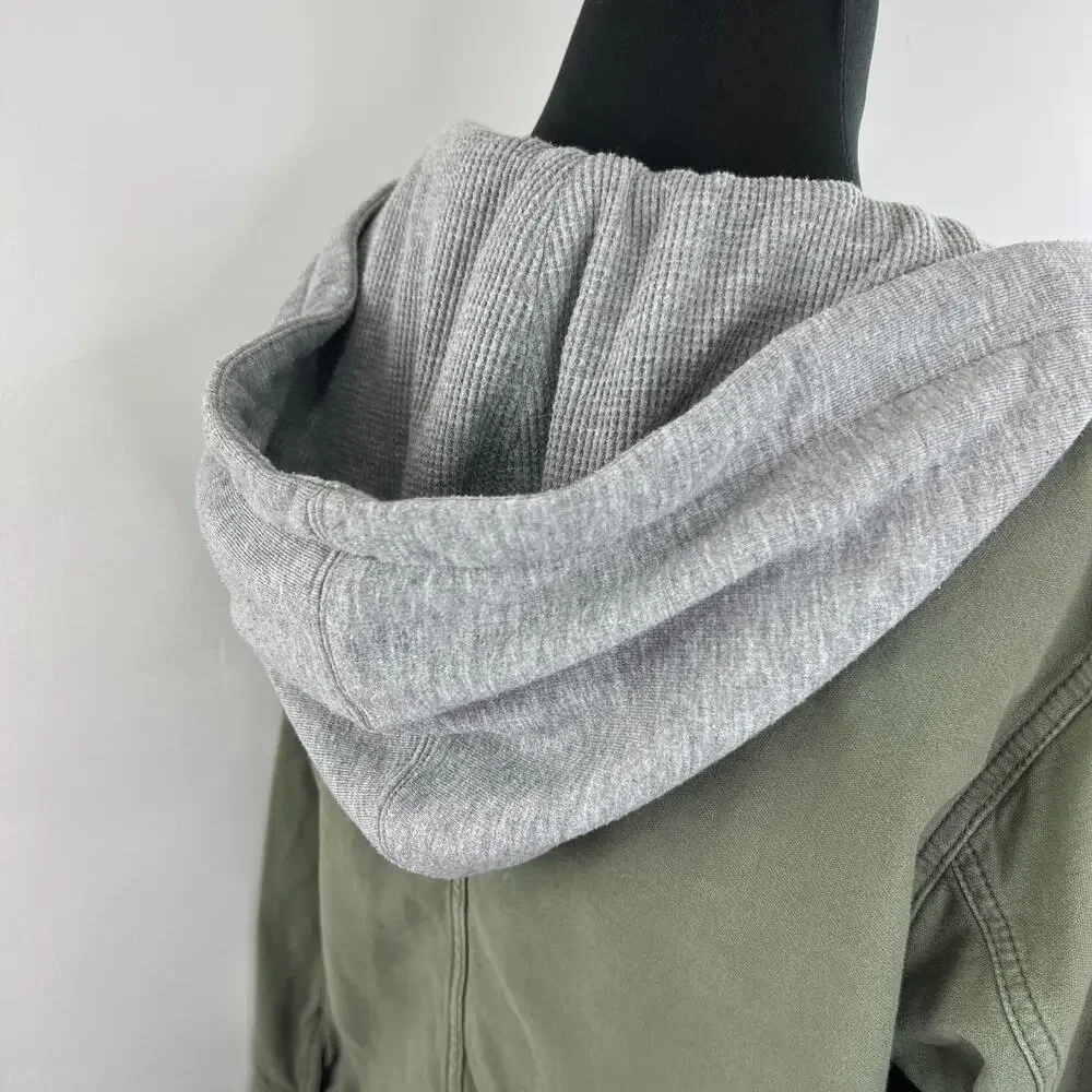 Free People Weekend Wanderer Jacket Knit Hood Military Army Western Tribal XS - Picture 4 of 8